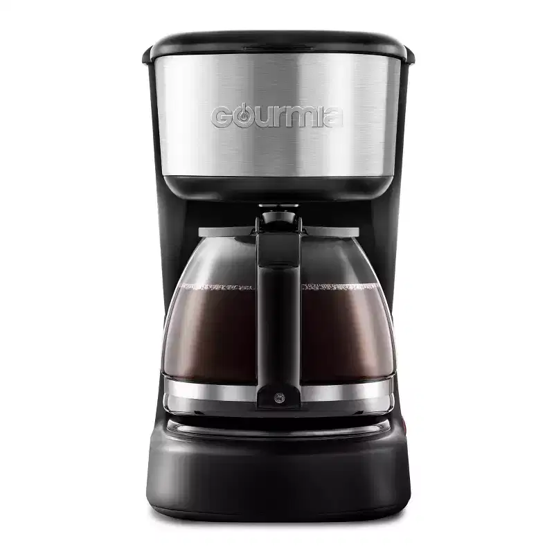 Gourmia 5 Cup One-Touch Switch Coffee Maker with Auto Keep Warm Black: 1800W, Glass #38; Plastic, Basket Filter, Drip Type