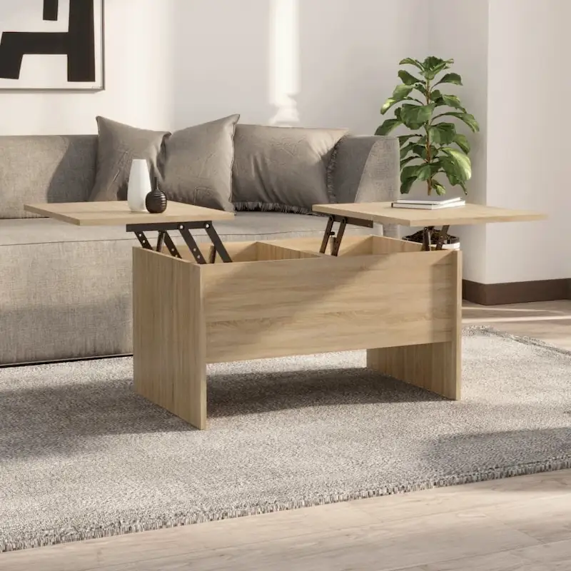 vidaXL Coffee Table Lift Top End Table Accent Side Sofa Table Engineered Wood - 31.5 x 19.7 x 16.7
