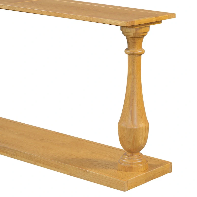 Vase-Leg Design Console Table Narrow Entryway Table Sofa Side Table with Bottom Shelf