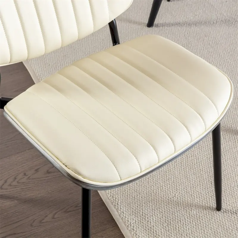 Dining Chairs Set of 2,Mid Century Modern Retro Faux Leather Chair