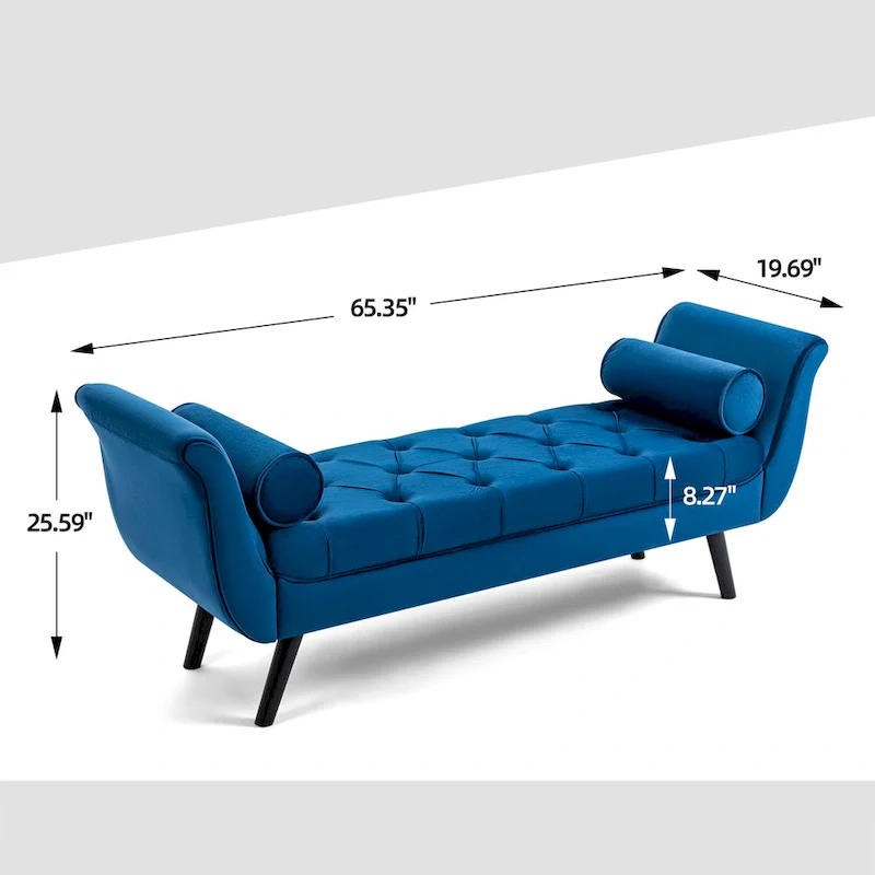 AVAWING Upholstered Tufted Ottoman Bench Accent Entryway Bench