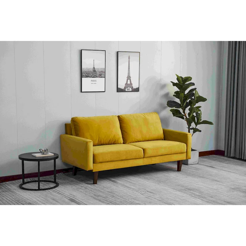 Velvet Square Arm Sofa