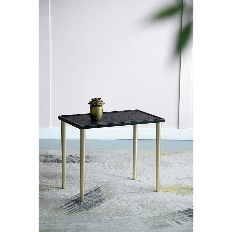 Two Tone Nesting Side Tables - Black/Gold