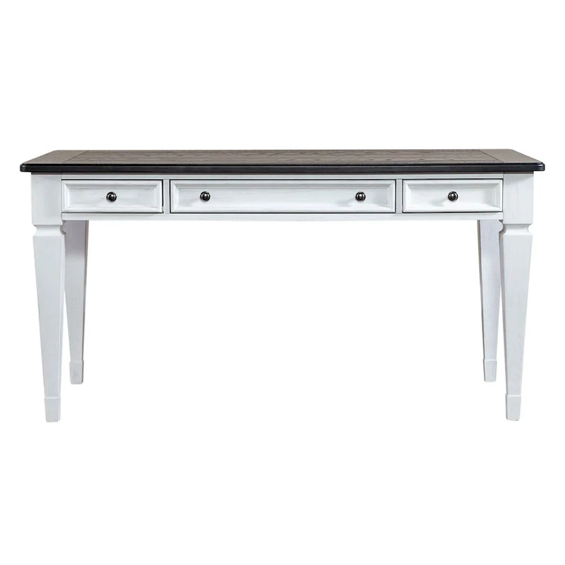 Allyson Park Wirebrushed White Charcoal Writing Desk