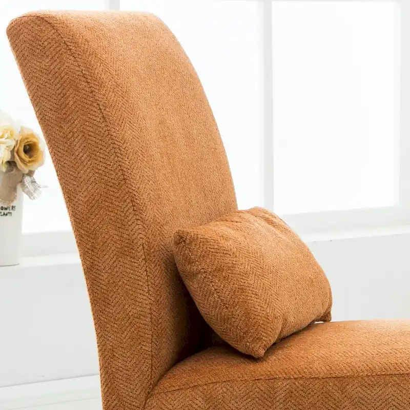 Armless Accent Chair With Pillow