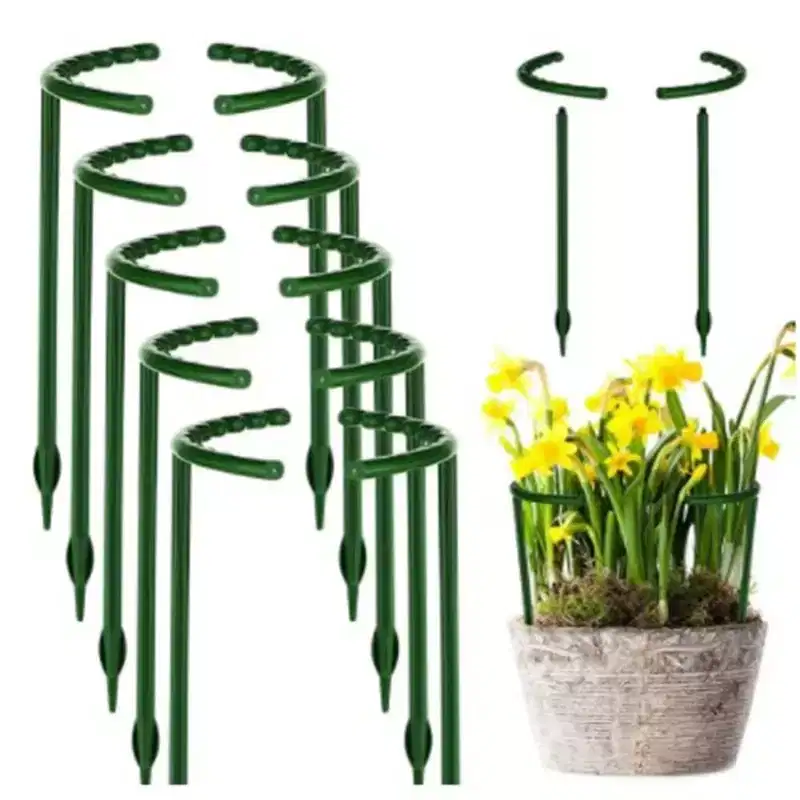 6pcs Plant Support Ring Metal Half Round Plant Stakes for Flowers Vegetables Indoor Leaf Plants (14.5 X 15.0 Cm) Phalaenopsis Stand 6 Pieces