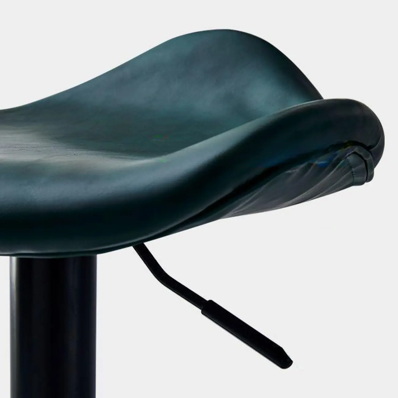 Modern Green Saddle Fax Leather Adjustable Swivel Bar Stools