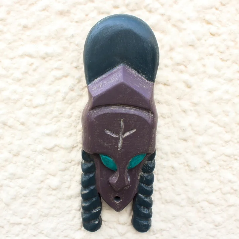 Novica Handmade Queen Amina African Wood Mask