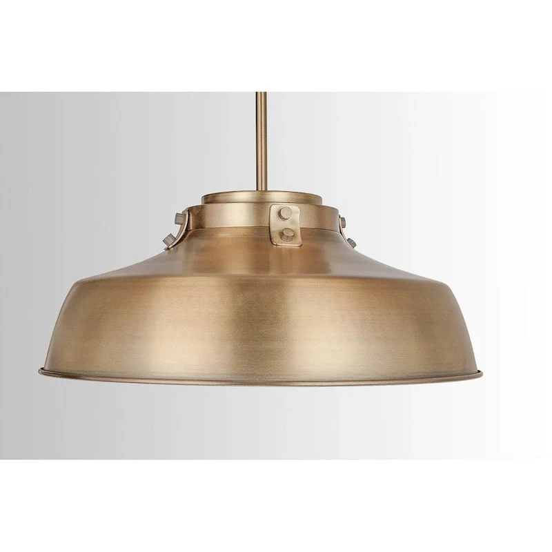 1-light Aged Brass Pendant Fixture - Aged Brass - Aged Brass