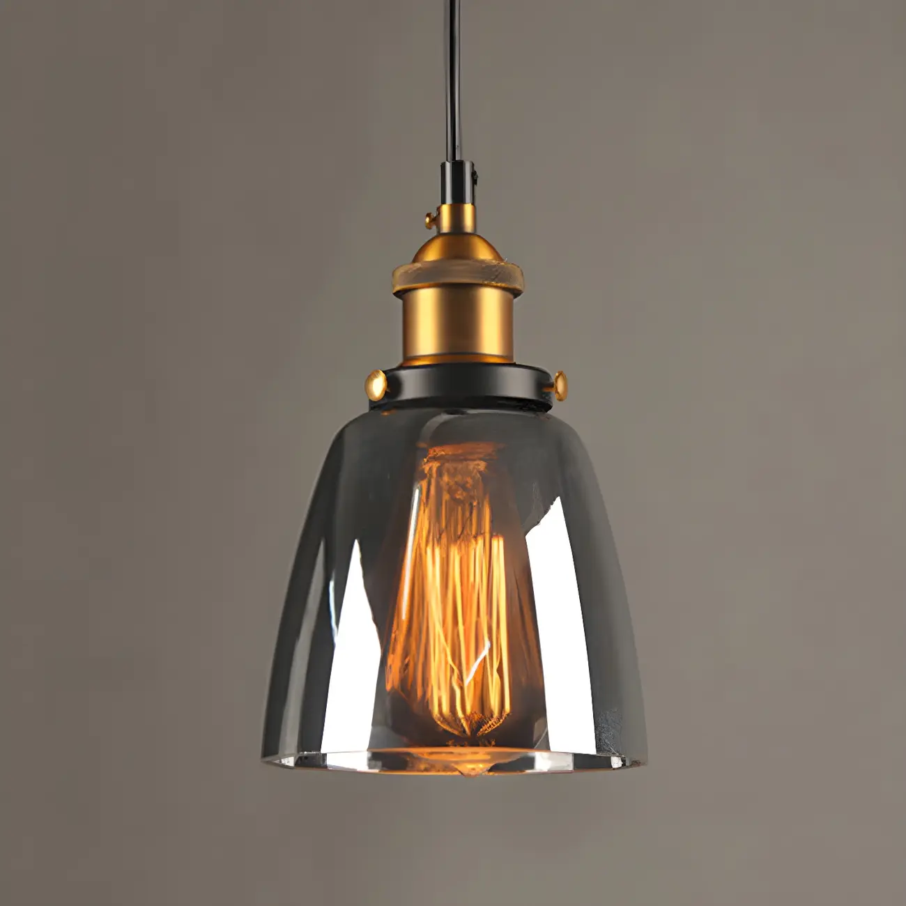 Industrial Geometric Clear Glass Lampshade Kitchen 1-light Pendant Light