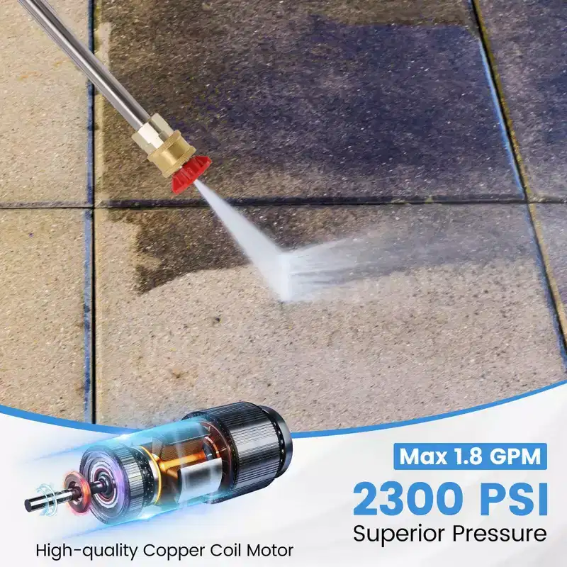 Costway Ironmax Electric Pressure Washer with Wheels 5 Quick Connect Nozzles Soap Bottle spray gun