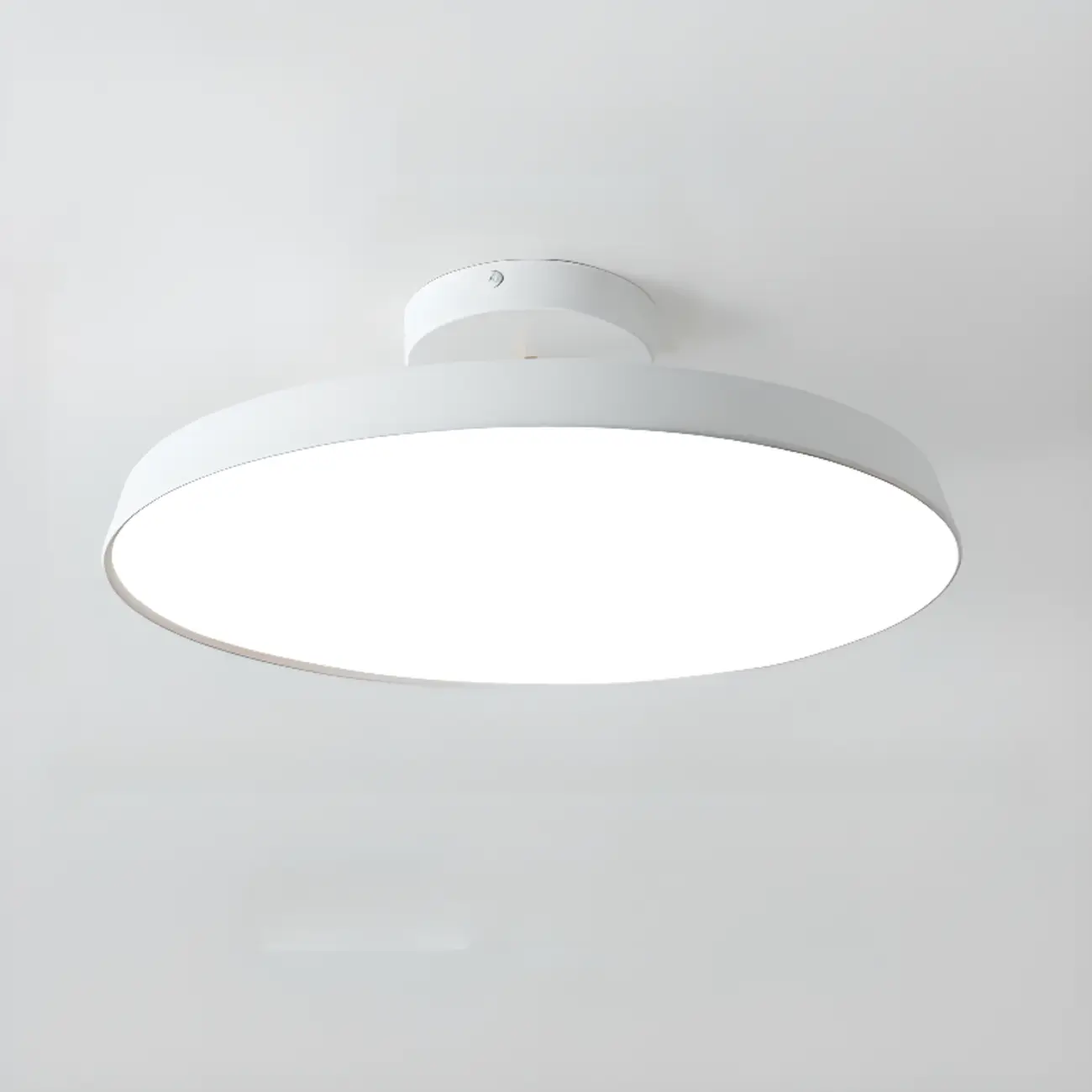 Modern Grey Round Dimmable Semi Flush LED Ceiling Light