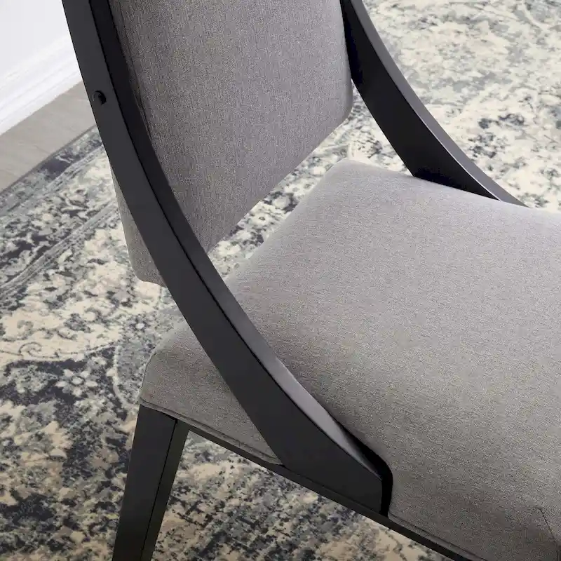 Fabric Upholstered Dining Chairs – Set of Two