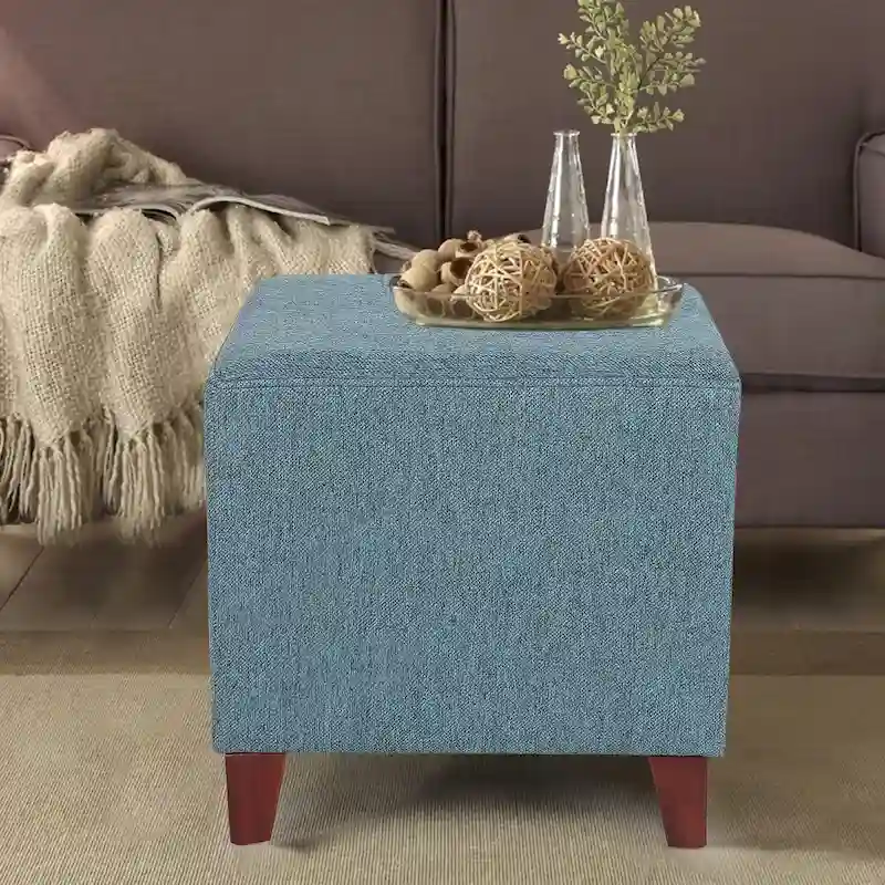 British Style Cube Ottoman Footstool