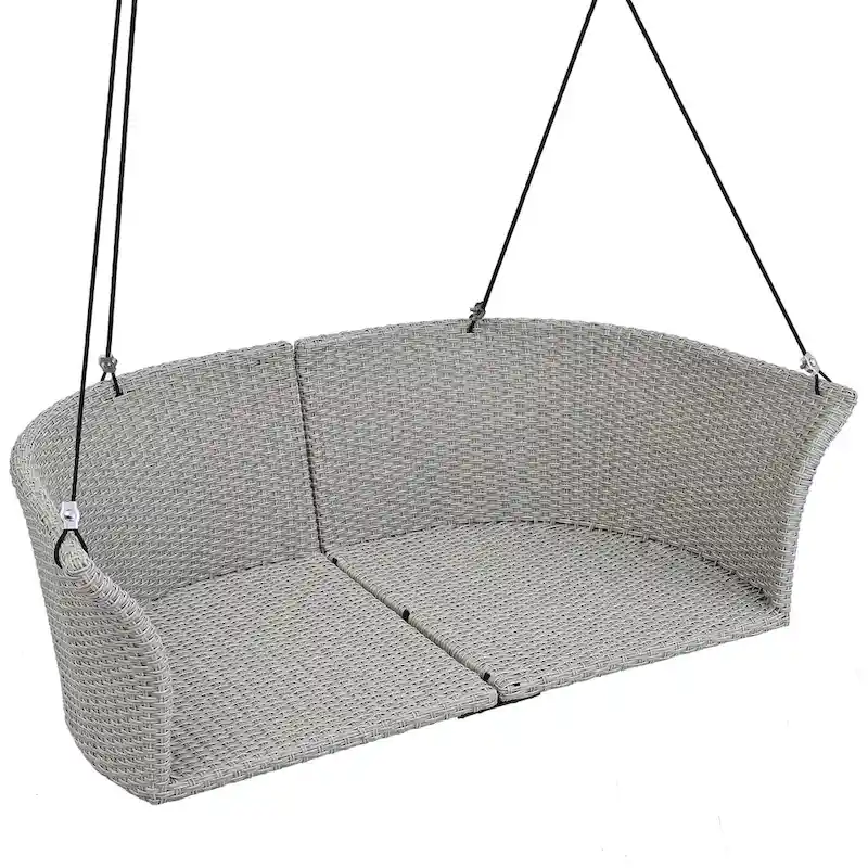51.9  2-Person Wicker Swing Chair with cushions - N/A