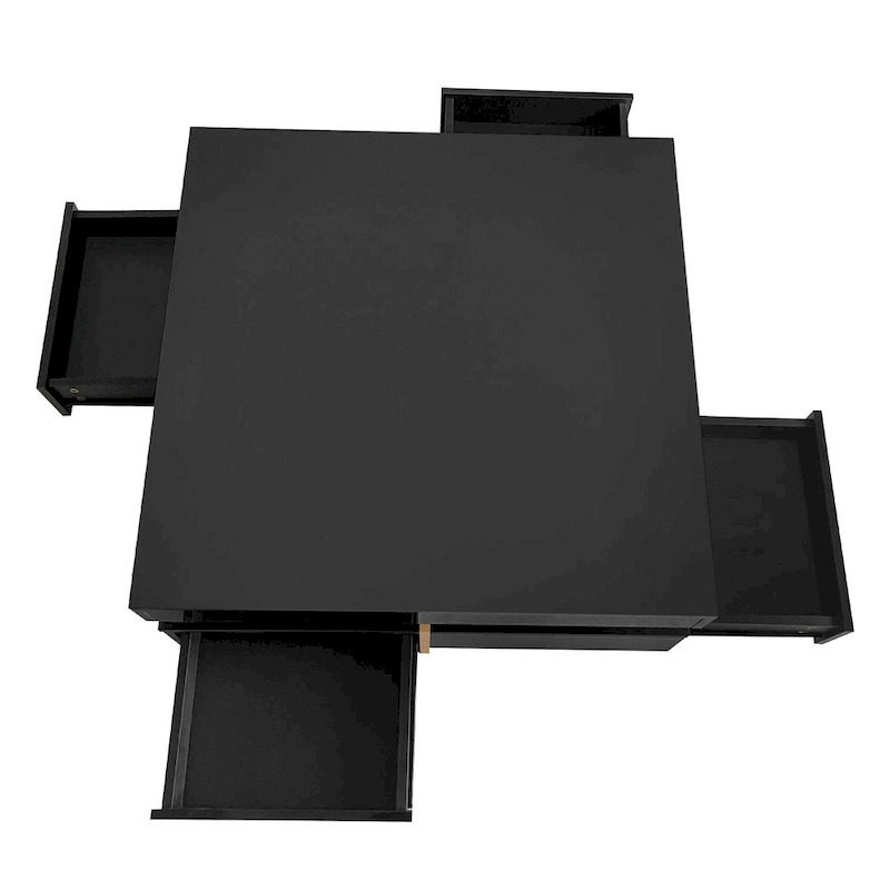 Modern High Gloss Coffee Table with 4 Drawers