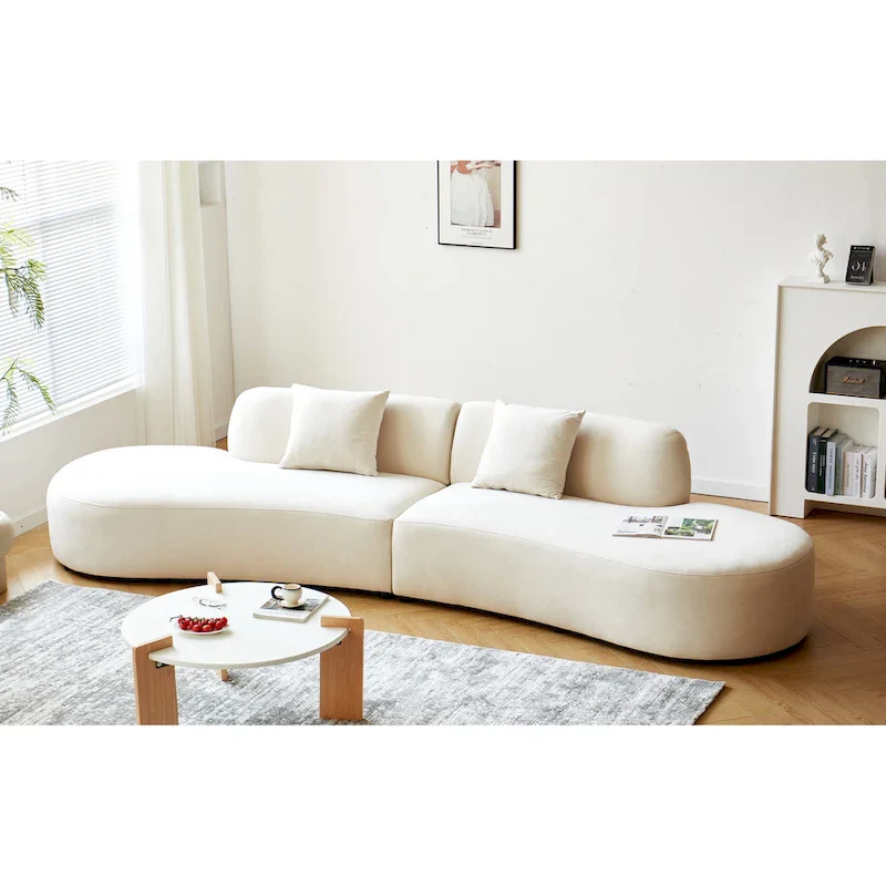 132.3 inch Large Half Moon Curved Sectional Sofa