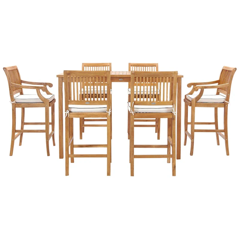 Chic Teak Maldives Rectangular Teak Wood Bistro Bar Table, 63 x 35 inch (table only)