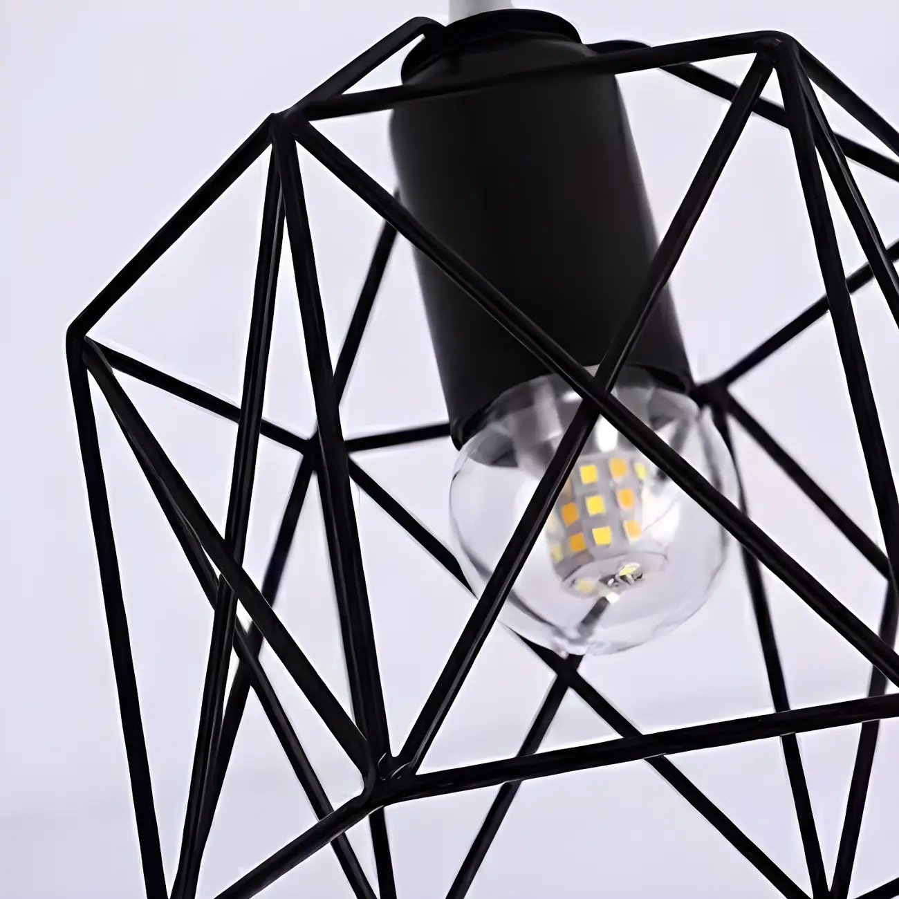 Golden Geometric Metal Industrial Semi Flush Light