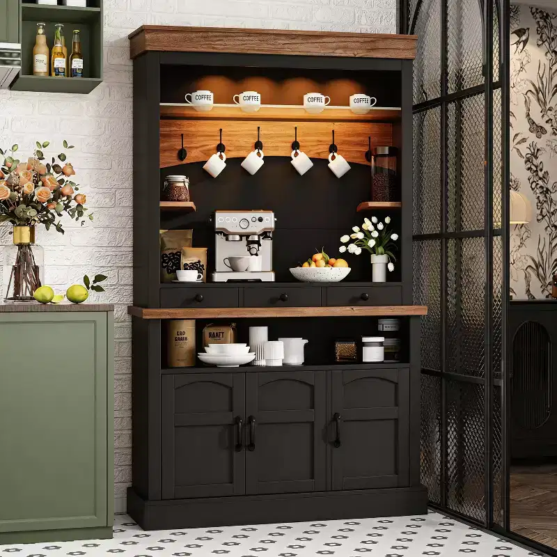 Brown Farmhouse Coffee Bar Cabinet, 72