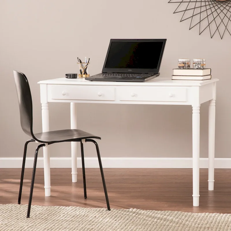 Furniture  2-drawer White Writing Desk