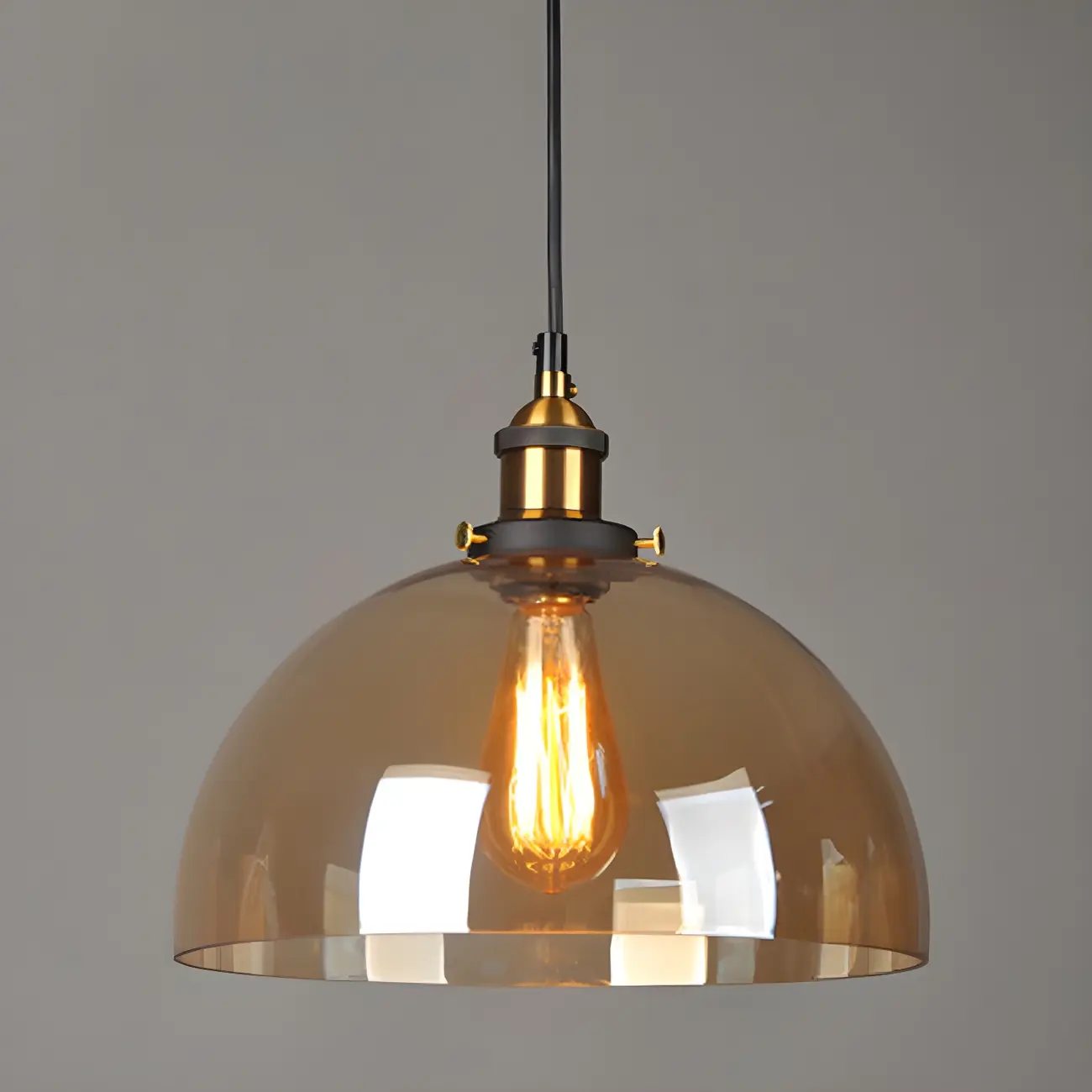 Industrial Geometric Clear Glass Lampshade Kitchen 1-light Pendant Light