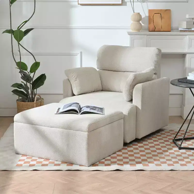 TUYOHW Oversized Accent Chair Set,35.03 Modern Lounge Chair with Storage Ottoman,Deep Seat,Upholstered Armchair for Living Room,Bedroom,Office