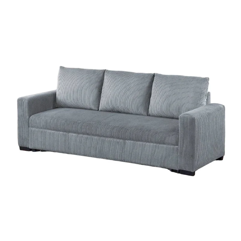 Gray Corduroy Convertible Sofa Bed 85 Inch