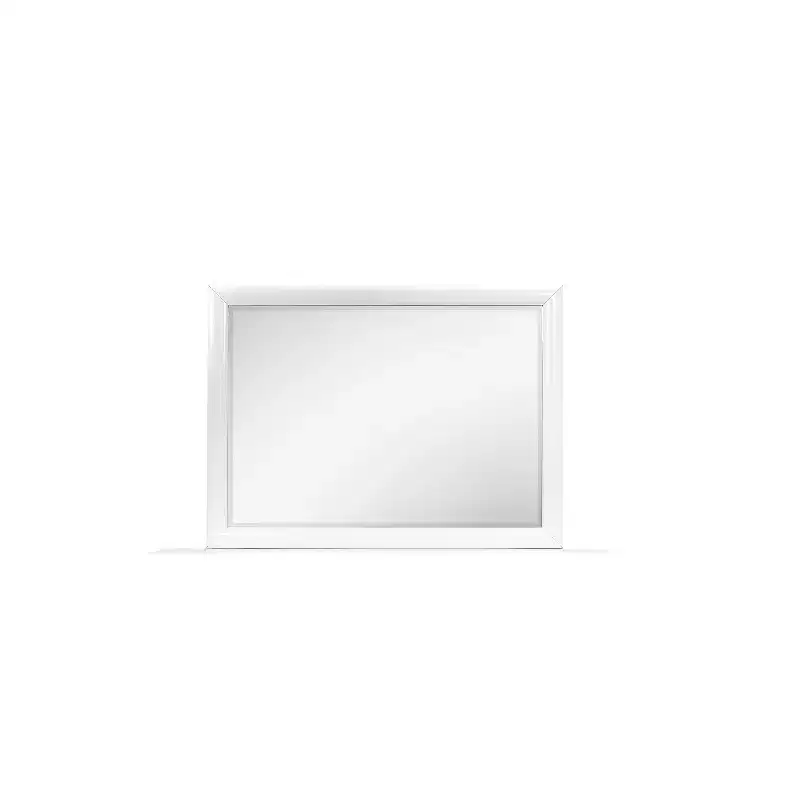 HomeStock White Framed Mirror with Simple Contemporary Design  Elegant Bedroom Accent for Dressers
