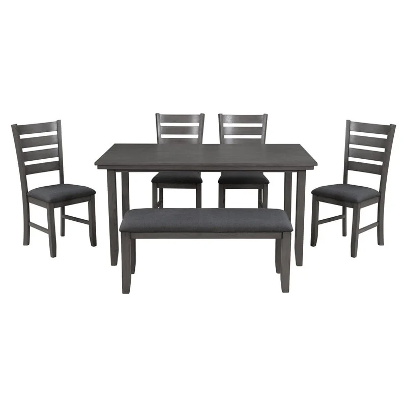 5-piece Farmhouse Dining Set Rectangular Table Chair