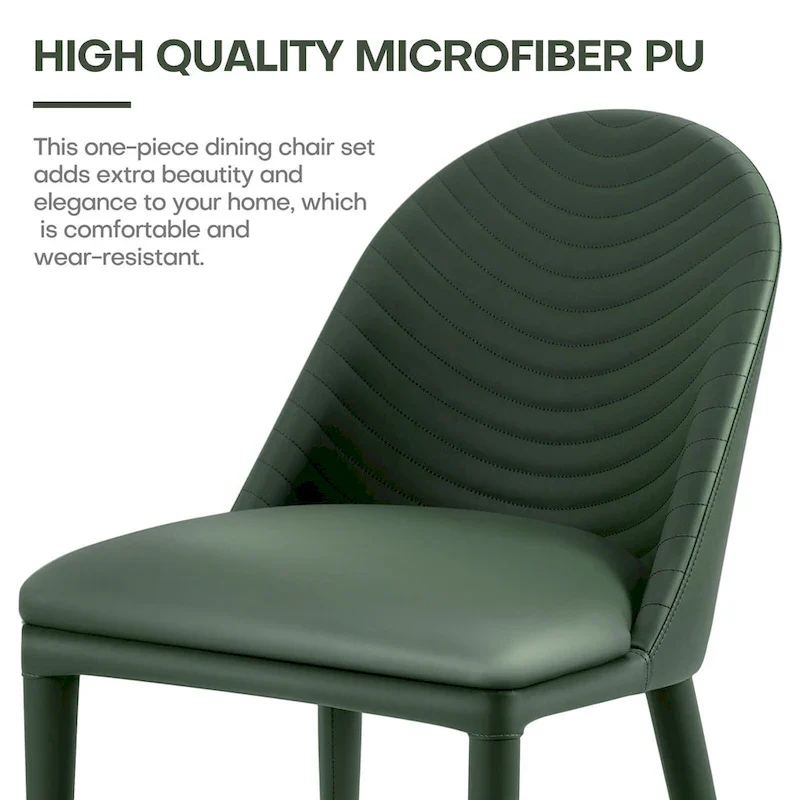 Fully Assembled Microfiber Leather Upholstered Dining Chairs, Set of 2 - 22.44D x 18.5W x 32.28H