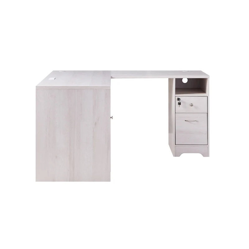 Transitional 59-inch L-shaped Computer Desk with USBs by
