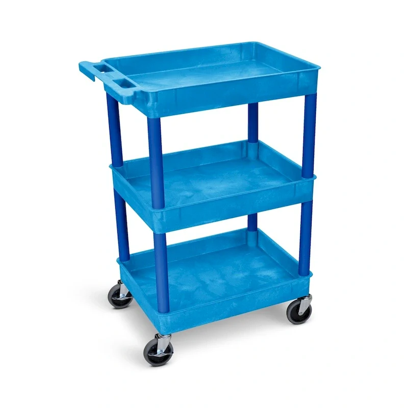 3-Shelf Tub Utility Cart — 100 lbs Per Shelf Capacity