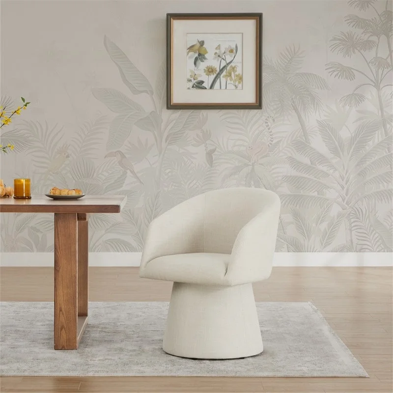 Evie Modern Upholstered Fabric Swivel Dining Chair