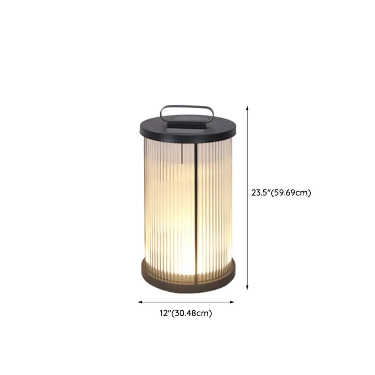 Vertical Grain Clear Glass Cylinder Post Cap Light