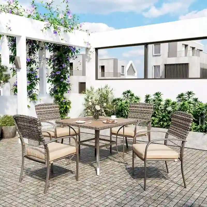 Patio Dining Set Dining Table Set, Patio Wicker Furniture