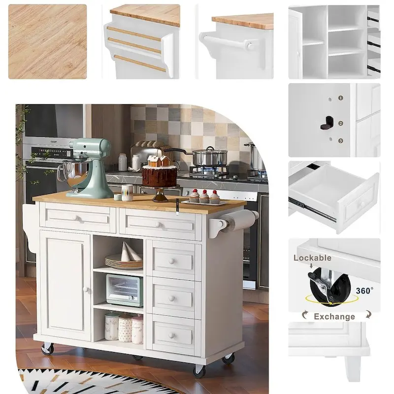 53 Rolling Mobile Island Kitchen Island Cart