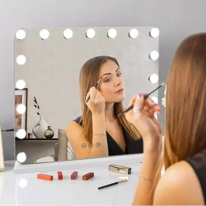 Slimoon Hollywood Vanity Mirror with 17 LED Dimmable Lights with in White