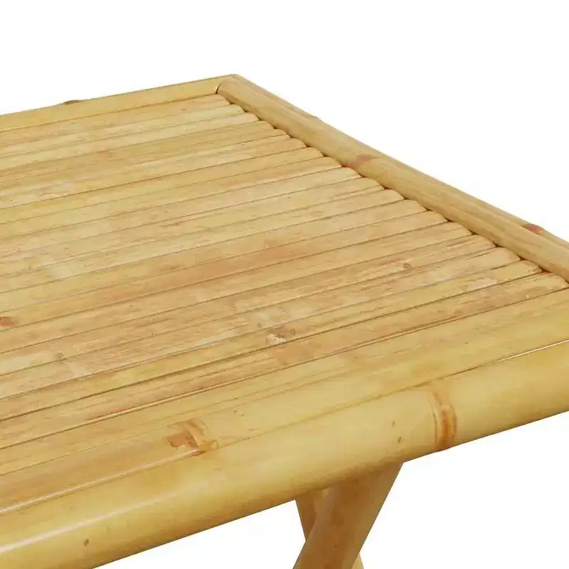 vidaXL Bistro Set Natural Bamboo Bamboo Medium Foldable Bistro Set