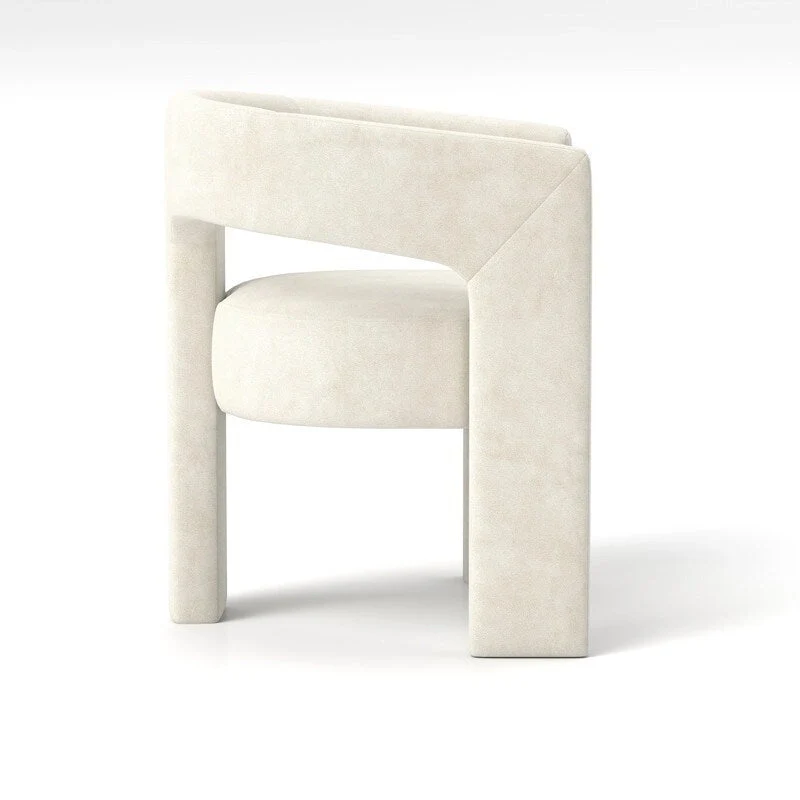 Modern Glam Velvet Upholstered Dining Chair, Open-Back Accent Chair