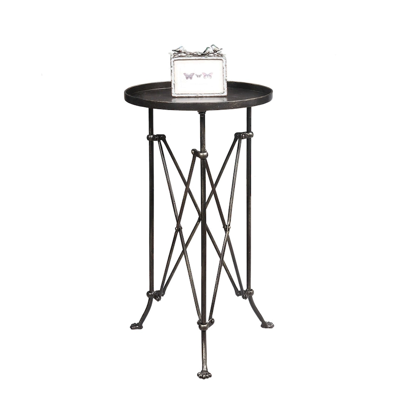 Round Metal Side Table with Claw Feet