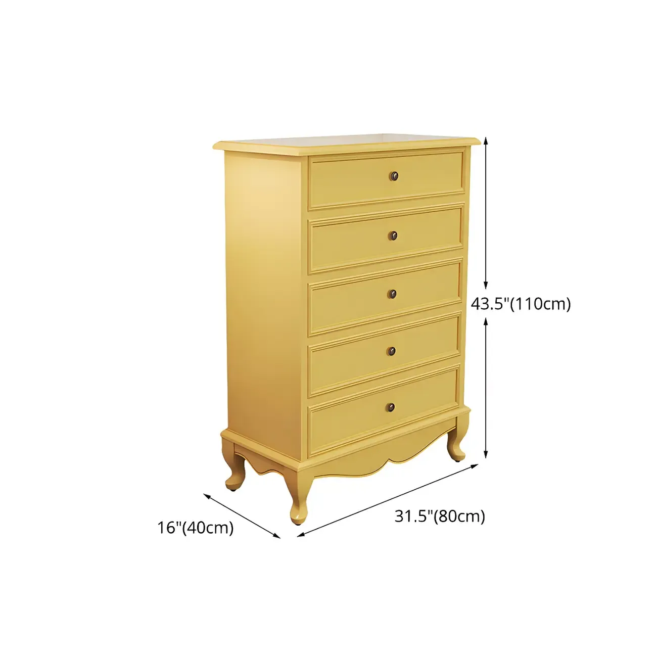 Traditional Yellow Wooden Dressers & Chests with Drawer
