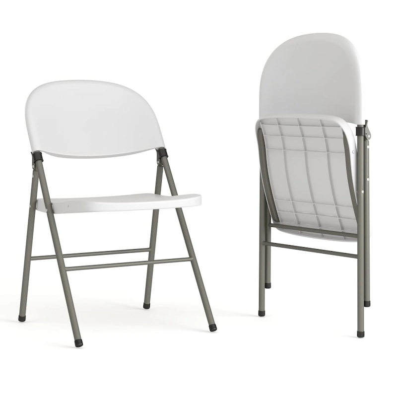 2 PK 330 lb. Capacity Plastic Folding Chair with Charcoal Frame