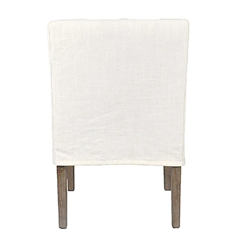 Cream Linen & Oak Wood Arm Chair by East at Main