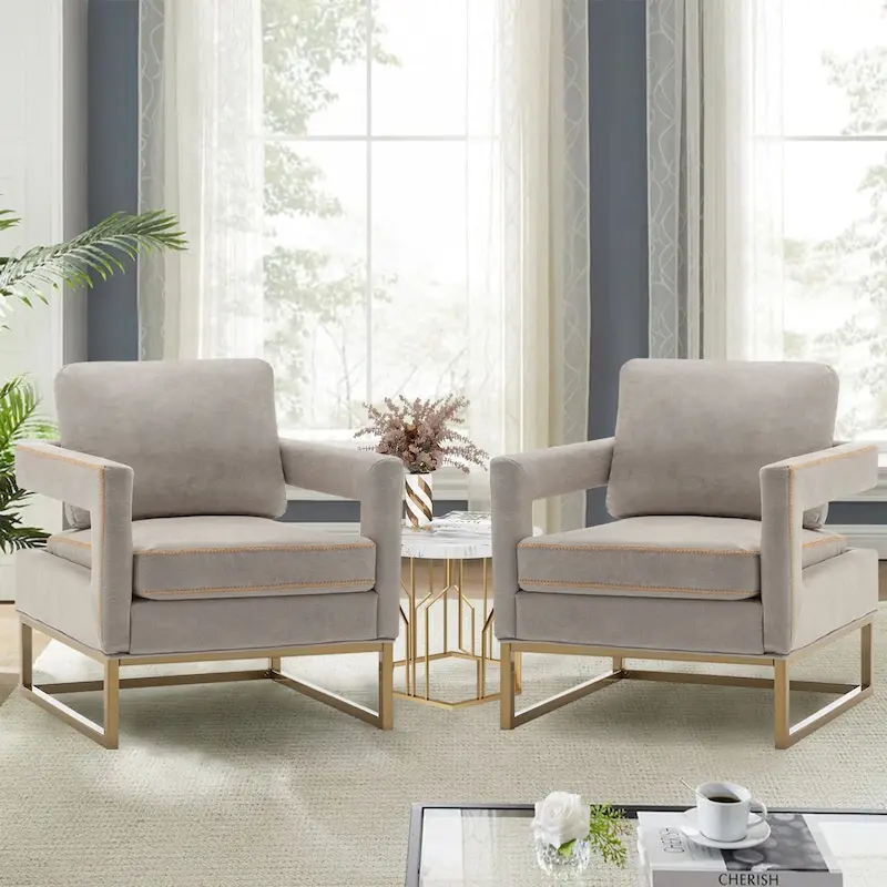 Modern Arm Accent Chair, Mid Century Living Room Chair Upholstered Lounge Chair