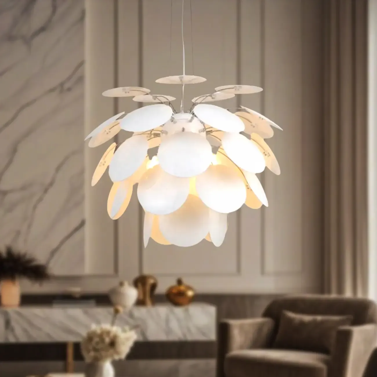 5 Tiers Modern Chandelier with Adjustable Metal Structure