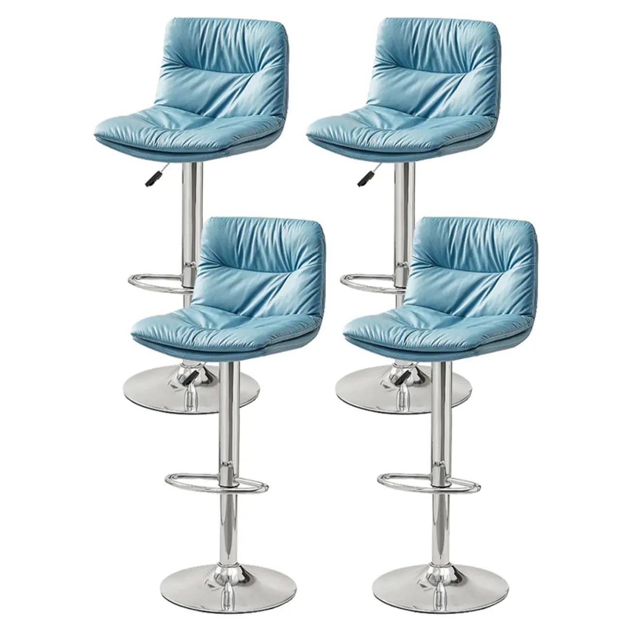 Modern Leather Saddle Swivel Adjustable Bar Stool