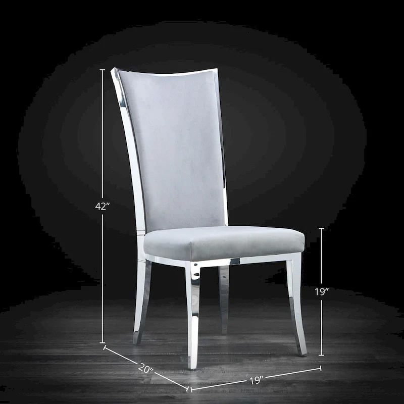 Silver Stainless Steel Dining Chair