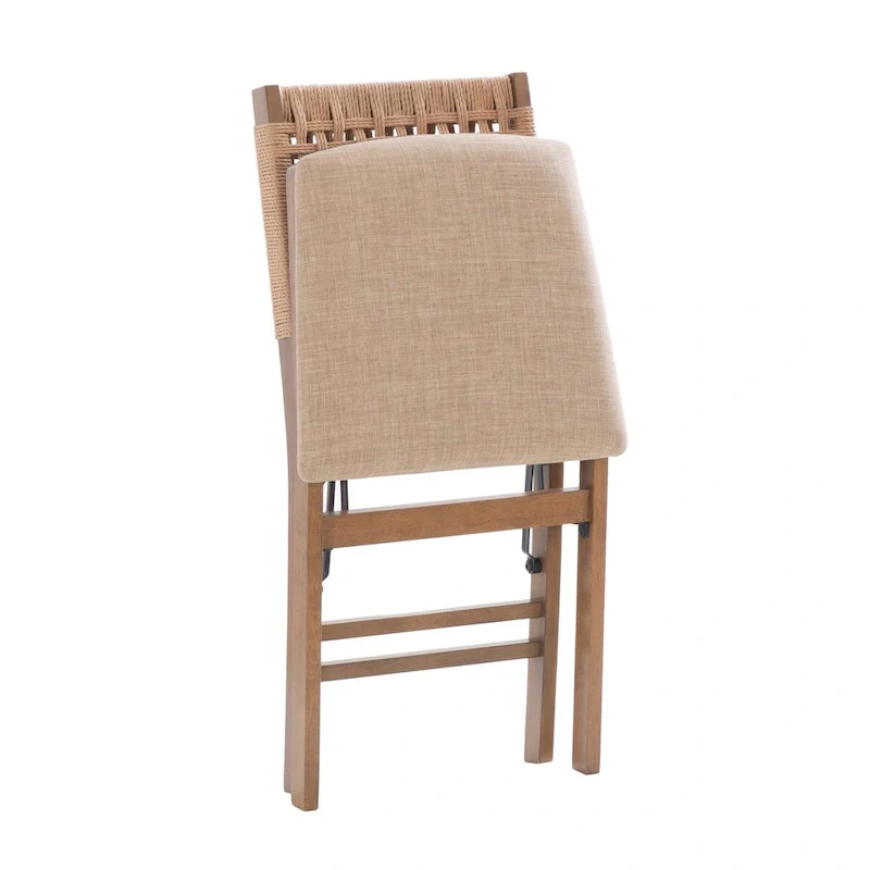 Joslyn Natural Woven Back Folding Dining Chair (Set of 2)