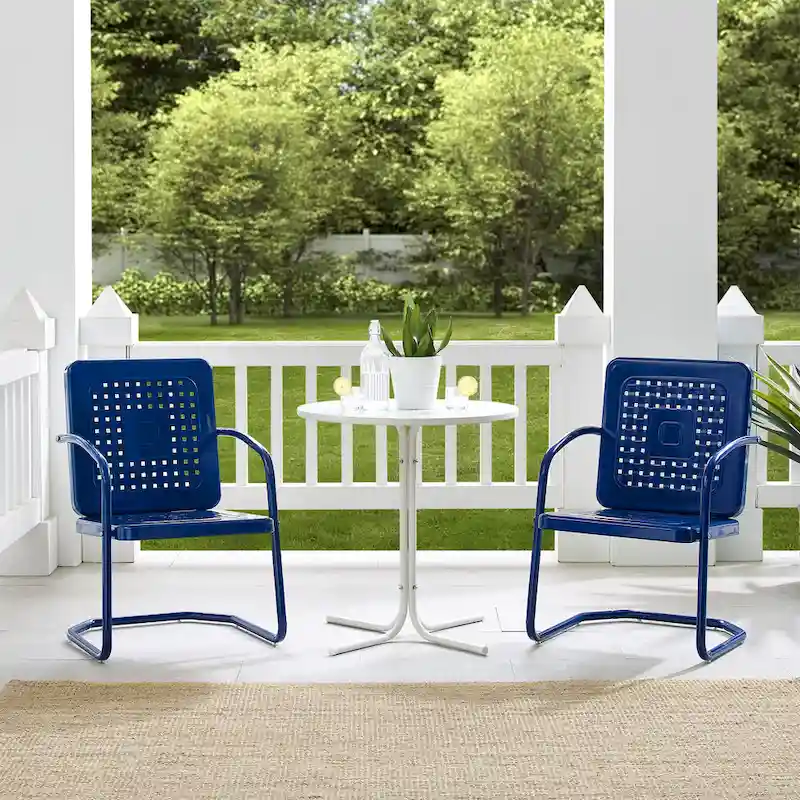Crosley Bates 3Pc Outdoor Metal Bistro Set - 32 x104 x35